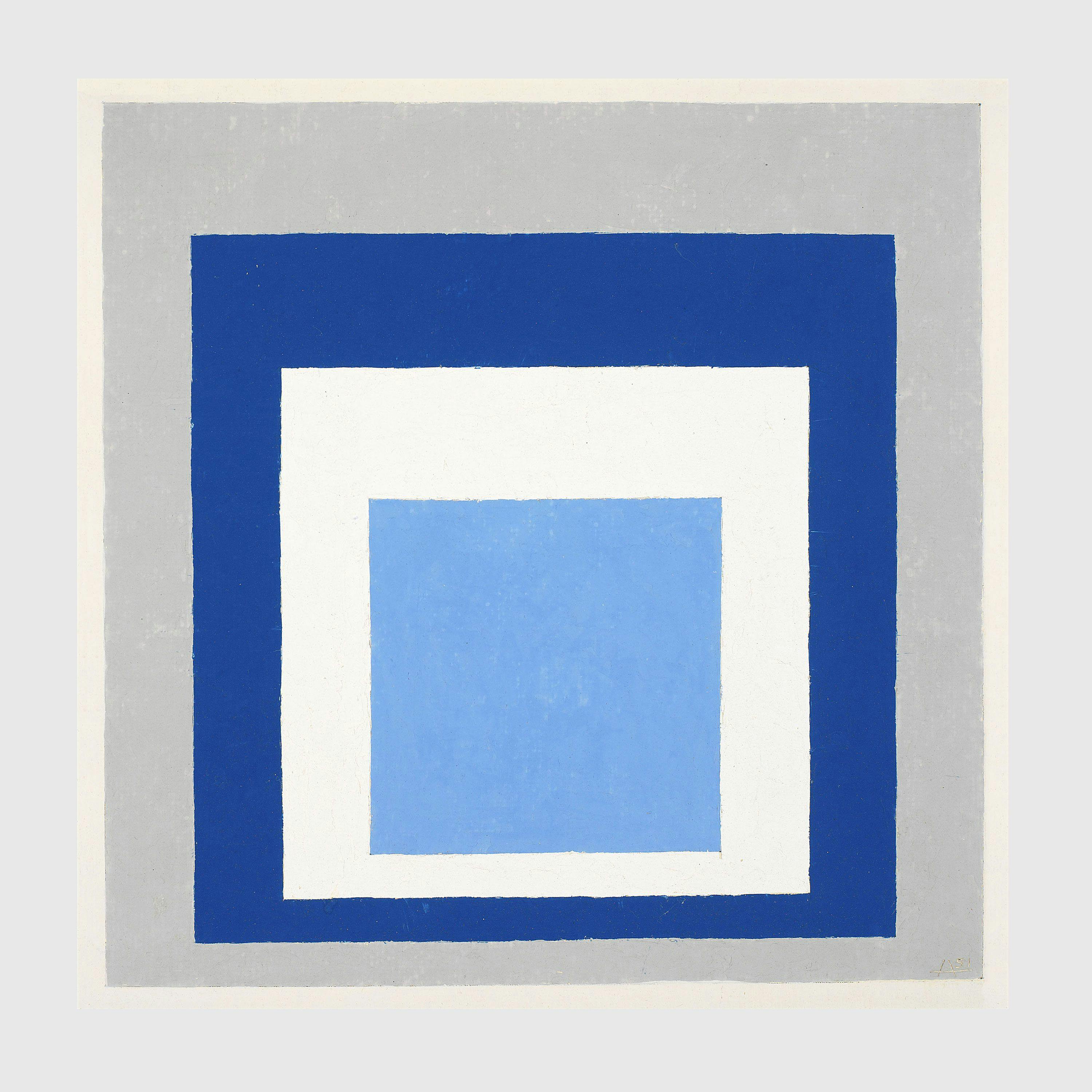 A painting by Josef Albers, titled Homage to the Square, dated 1951.